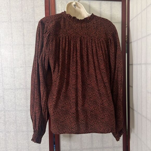 CAMAIEU FLOWY PRINTED TIE FRONT BLOUSE‎ SIZE M - Picture 2 of 4